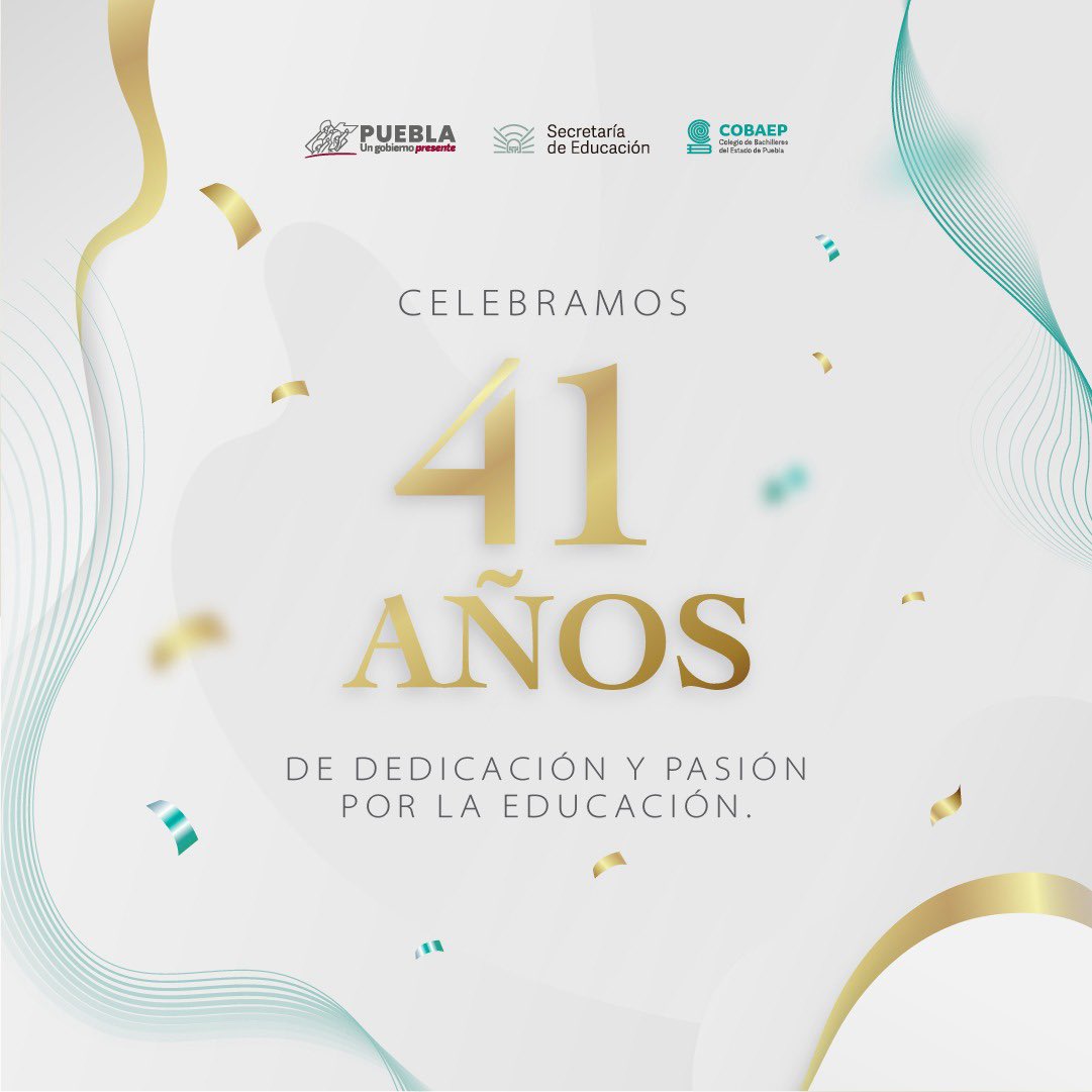 cobaep's tweet photo. ✨Hace cuarenta y un años, en un día como hoy, nació una institución destinada a forjar el futuro de miles de jóvenes, el Colegio de Bachilleres del Estado de Puebla. https://t.co/Djl3Lx8xg9