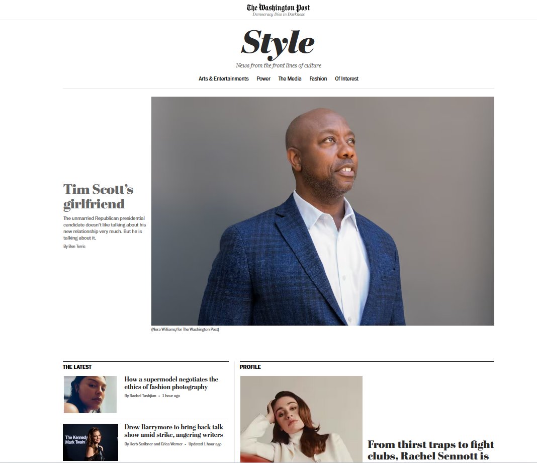 This afternoon, we began correcting the original sin of @washingtonpost's digital existence: no Style section. No way for readers to experience the mix of culture, politics, arts, media and weirdness that has defined Style in print for 50+ years. 1/3 washingtonpost.com/style/