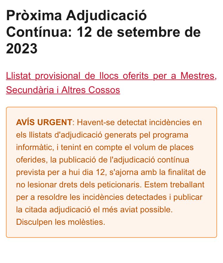 RosaliaSY's tweet photo. @GVAeducacio Quatre mestres per adjudicar al meu centre...un desastre el que teniu a conselleria, deixeu de prometre i arregleu el caos que teniu https://t.co/9LxQ2CWS6O