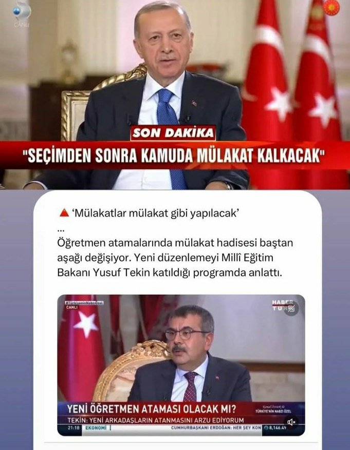ustemizginn's tweet photo. #mülakatahayır 
#verilensozlertutulsun 
@Yusuf__Tekin @RTErdogan https://t.co/y3Y0VBPxys