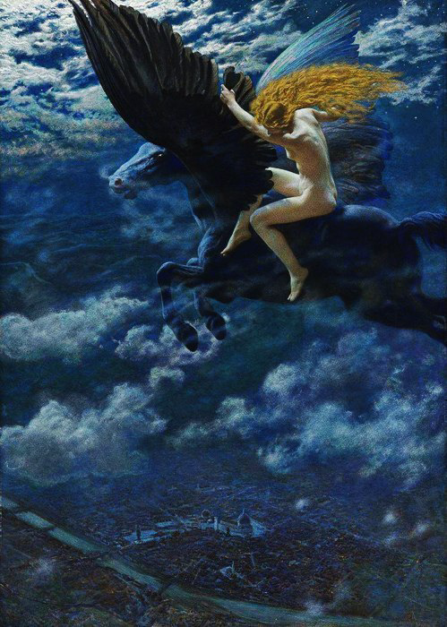 Eyesofgod__'s tweet photo. Dream Idyll (A Valkyrie) by Edward Robert Hughes (1902) https://t.co/cbcNmtqCef