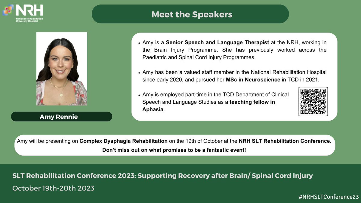 🗓️ Registration for #NRHSLTConference23 has been extended to the end of the month! 

📣 Don’t miss out on the fabulous line up of talks, workshops, and panel discussions

👇🏼Meet the first in our wonderful line up of speakers; Senior SLT @AmyRennie8