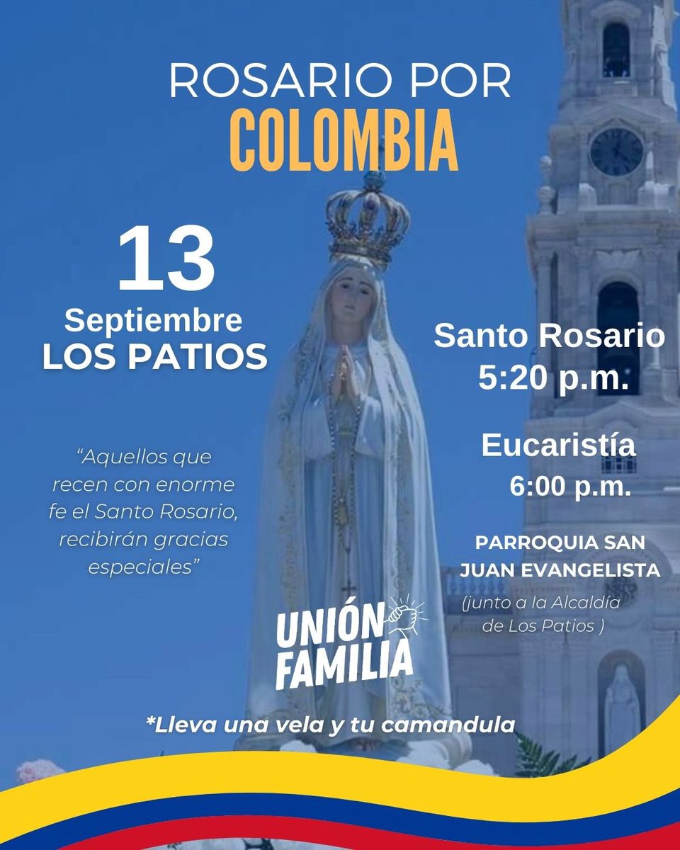 MiguelCarrillo_'s tweet photo. #Miercoles13 Santo rosario por nuestra patria Colombia 🇨🇴 ¡Los esperamos!  @union_familia https://t.co/uSwdxQGDzN