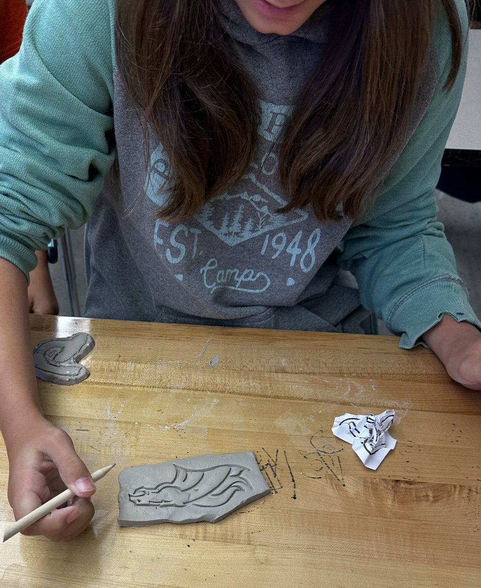 HornburgPlumArt's tweet photo. Today the 5th grade Art/Garden Discovery Club students started to create “Plum” themed ceramic wind chimes for the HP Courtyard 🪴@JessPilyih https://t.co/DGsRKebQyV