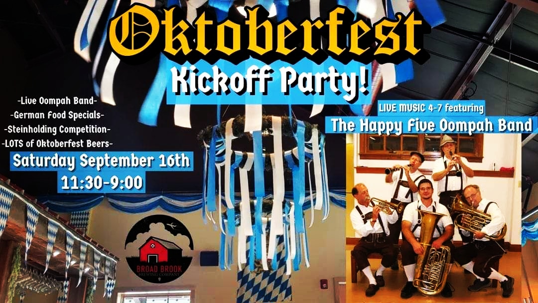 Kick Off Oktoberfest with us Saturday! 

Who wants to compete in our Steinholding Competition? Sign up in the comments or send us a message NOW. We have a few spots left in the men's and women's rounds. 
Must be able to compete in the State Finals at Two Roads 10/15 if you win.