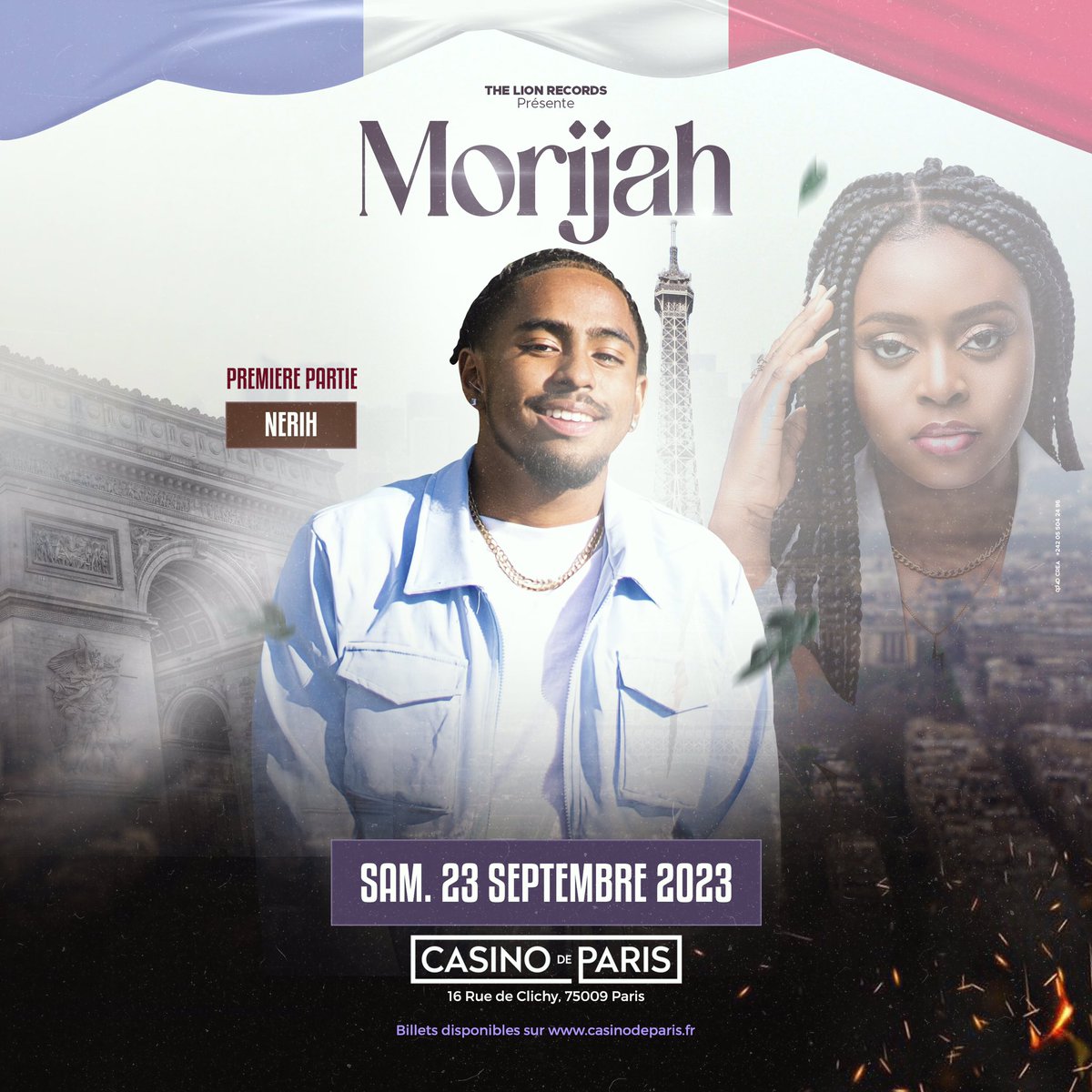 C’est avec un immense plaisir que nous vous dévoilons que Nerih sera en première partie du concert de <a href="/morijahofficiel/">Morijah</a> 
le 23 Septembre au Casino de Paris. 🔥

Tu ne peux pas manquer ce moment, alors prends ta place maintenant ⬇️
casinodeparis.fr/fr/product/829…