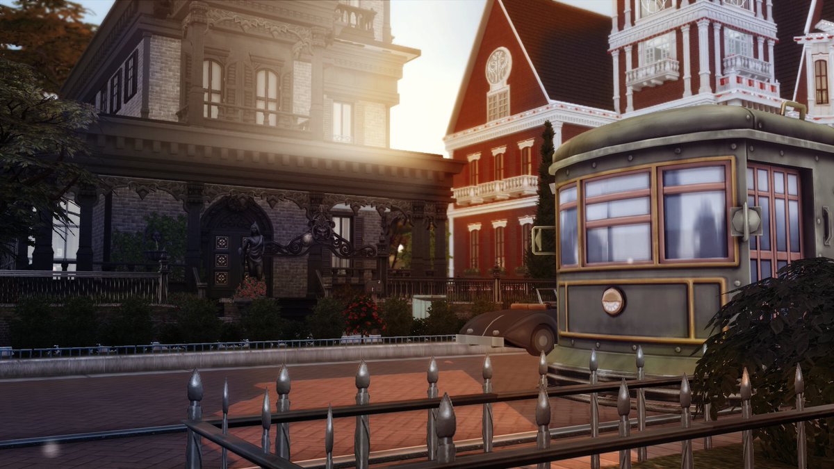 MrsMerleSimming's tweet image. The day is ending over the Goths's Bleak house.

#60s #Sims4  #notAnotherGothsLegacy #historicalchallenge #ts4legacy