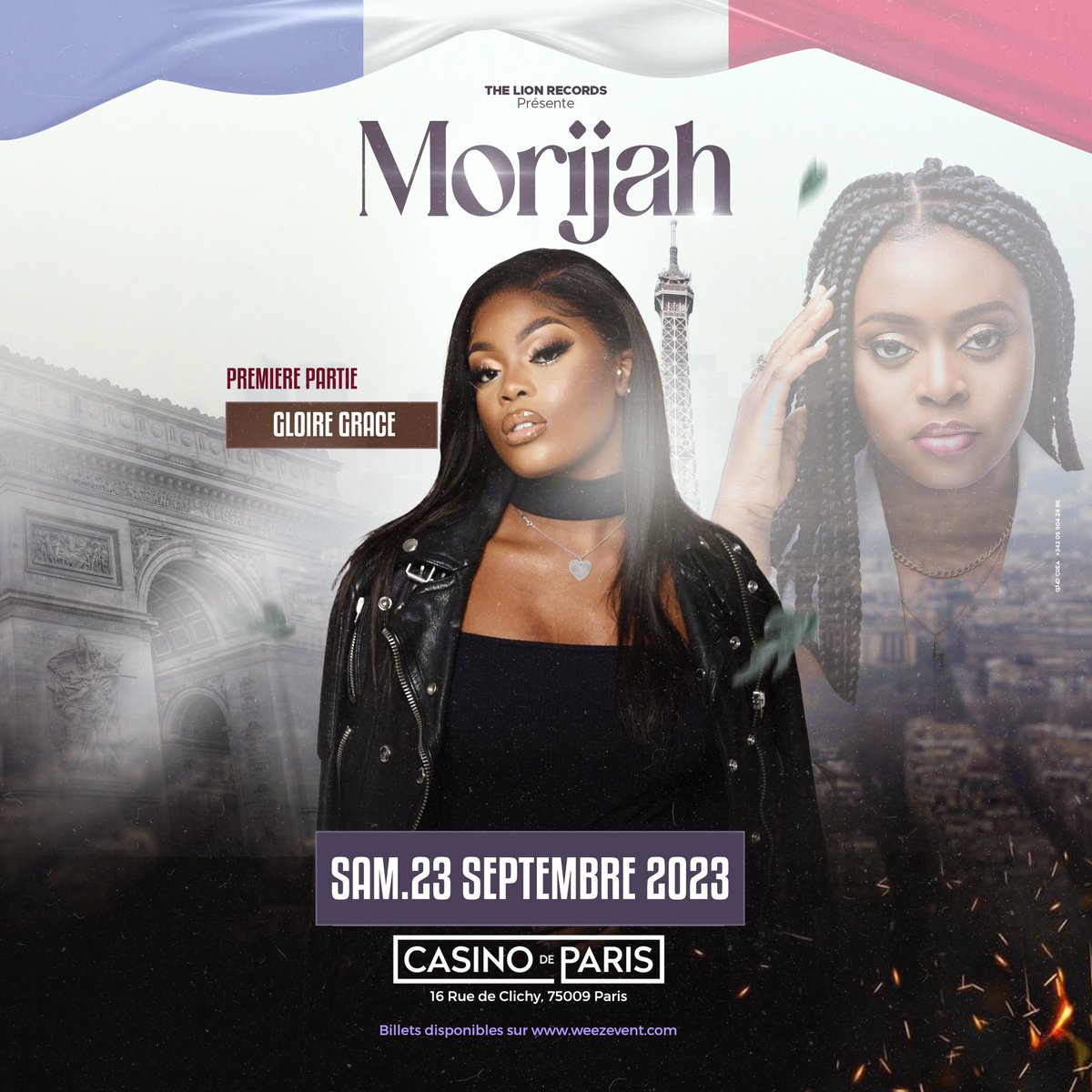 C’est avec un immense plaisir que nous vous dévoilons que <a href="/_GloireGrace/">J’arrive.</a> sera en première partie du concert de <a href="/morijahofficiel/">Morijah</a> 
le 23 Septembre au Casino de Paris. 🔥

Tu ne peux pas manquer ce moment, alors prends ta place maintenant ⬇️
casinodeparis.fr/fr/product/829…