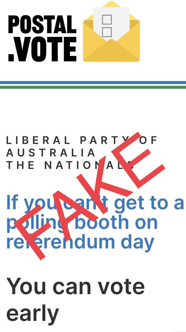 spenderallegra's tweet photo. We are being bombarded with spam SMS &amp; messages claiming to provide postal votes for The Voice. 
These are Liberal Party ads to harvest your personal data. 
For a real postal vote go to the Australian Electoral Commision (AEC)
https://t.co/83U17HlZA1 
https://t.co/112mGRebKO https://t.co/iM9Wxsupap