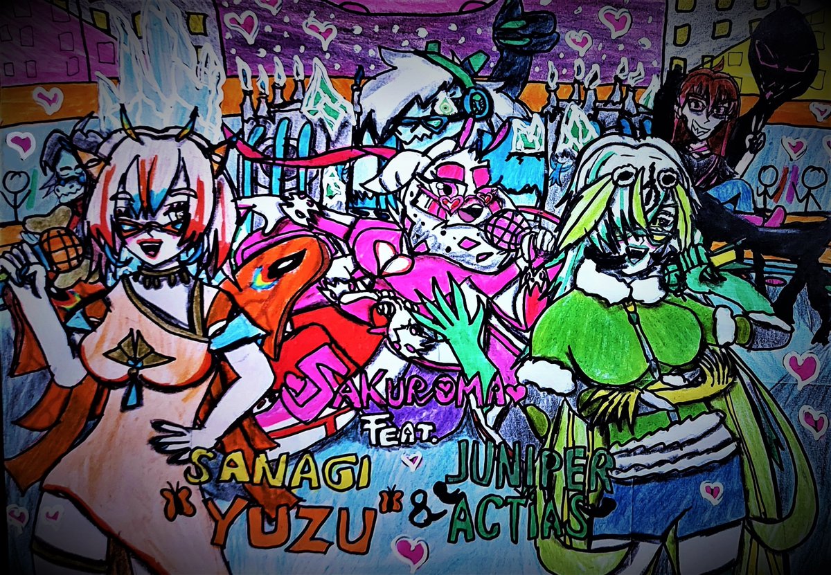 Hedge_Edge23's tweet photo. The Grand Afterparty Part 5.4 - Tag Team Funk 3:
29. Sakuroma feat. @SanagiYuzu & @Egocider 🦋💗💚
Retro, Ace & Corruption Hedgy vibing along in the back!
The FUZZIEST funk of the party!
#HedgePaint #retrospecterfanart #fnface #Sakuroma #Retrospecter #Kamex
#yuzart #JunipArt https://t.co/nvZhb8qPa3