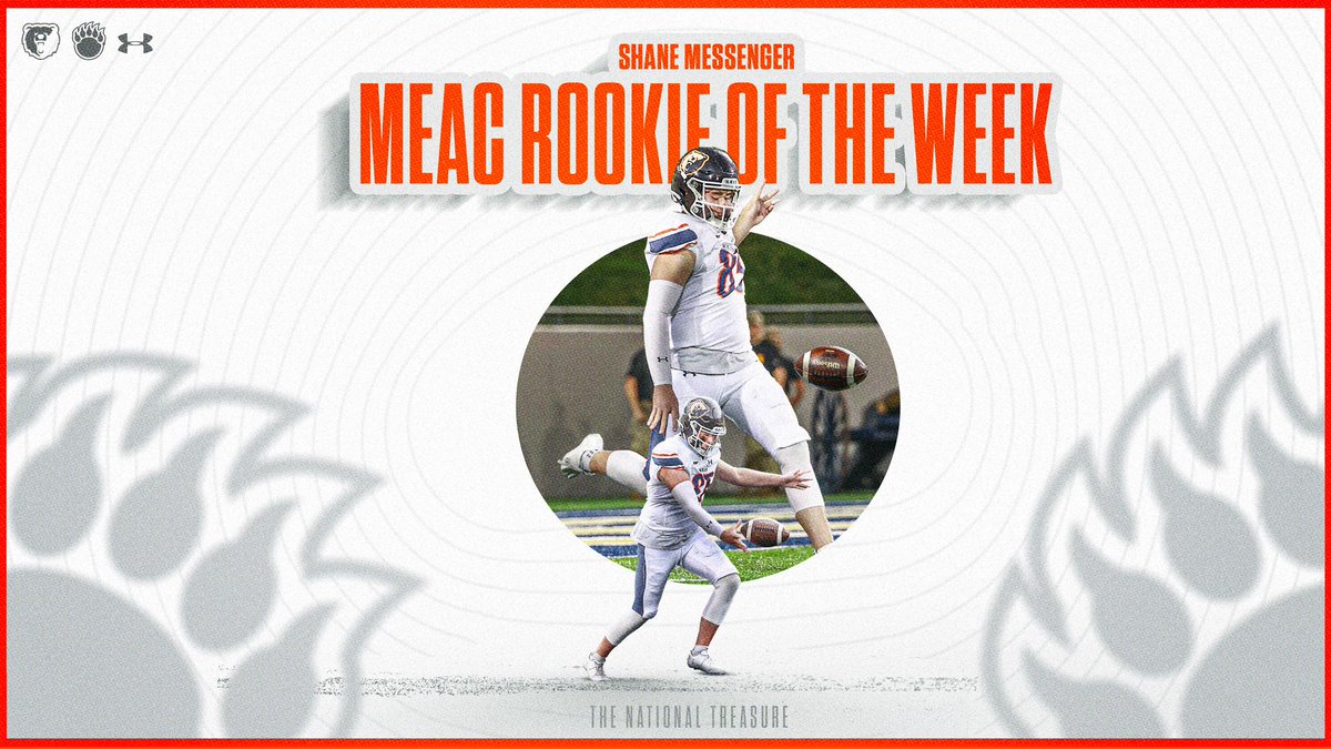 Morgan State Bears (@morganstbears) on Twitter photo 🐻🏈Jordan Toles named MEAC Defensive Player of the Week; Punter Shane Messenger earns MEAC Rookie of the Week
📋bit.ly/3EzEtIc
<a href="/MEACSports/">Mid-Eastern Athletic Conference</a> | <a href="/UnderArmour/">Under Armour</a>
#GoBears🔷🔶 🐻🏈Jordan Toles named MEAC Defensive Player of the Week; Punter Shane Messenger earns MEAC Rookie of the Week
📋bit.ly/3EzEtIc
<a href="/MEACSports/">Mid-Eastern Athletic Conference</a> | <a href="/UnderArmour/">Under Armour</a>
#GoBears🔷🔶