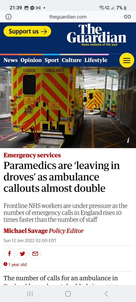 steffd62's tweet photo. What about the staff to drive them
7,000 have left in a year.
Ambulance services in England have experienced a mass exodus of staff in the past year with nearly 7,000 leaving their jobs, figures have revealed.

The number of emergency service crew leavers has risen sharply compared with 2019 levels, prompting concern for patient safety during the next NHS winter crisis.

The government has been called on to launch an urgent recruitment drive before winter to cover the 2,954 vacancies across all ambulance services in England.