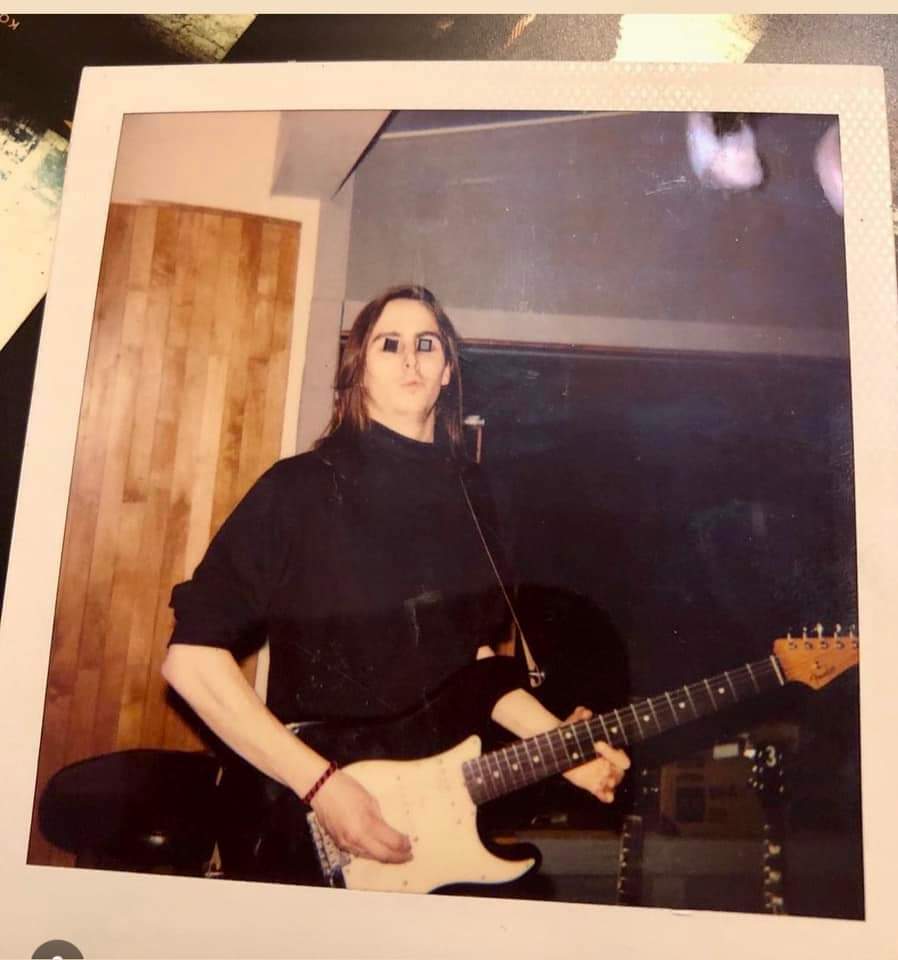 PJChiefSeattle's tweet photo. @MikeMcCreadyPJ in the studio while recording overdubs for @PearlJam Ten on a black Stratocaster. https://t.co/oPJsBhhGSq