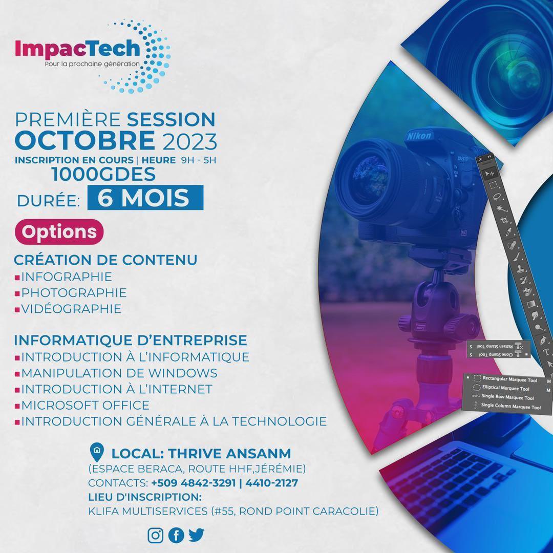 MackchenderB's tweet photo. Êtes-vous déjà inscrits?😊
Nouvelle Session 9 octobre 2023
#impactech https://t.co/dpbma1jaMw