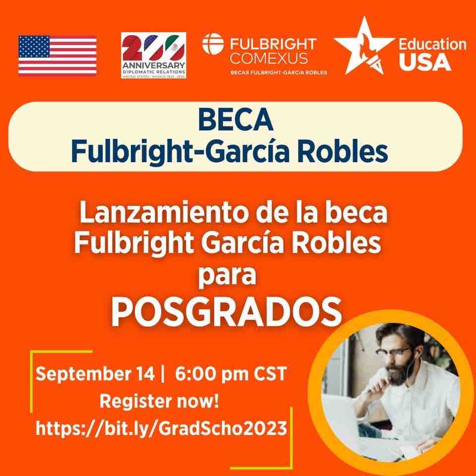 Posgrado en 🇺🇸 Estados Unidos con beca, ¡Es posible! 🎓 Descubre lo necesario para solicitar una beca #FulbrightGR que te abrirá las puertas a estudiar un posgrado en 🇺🇸. ¡No te pierdas nuestra próxima sesión informativa !
🗓️ 14 de septiembre | 6 pm 🔗 bit.ly/GradScho2023