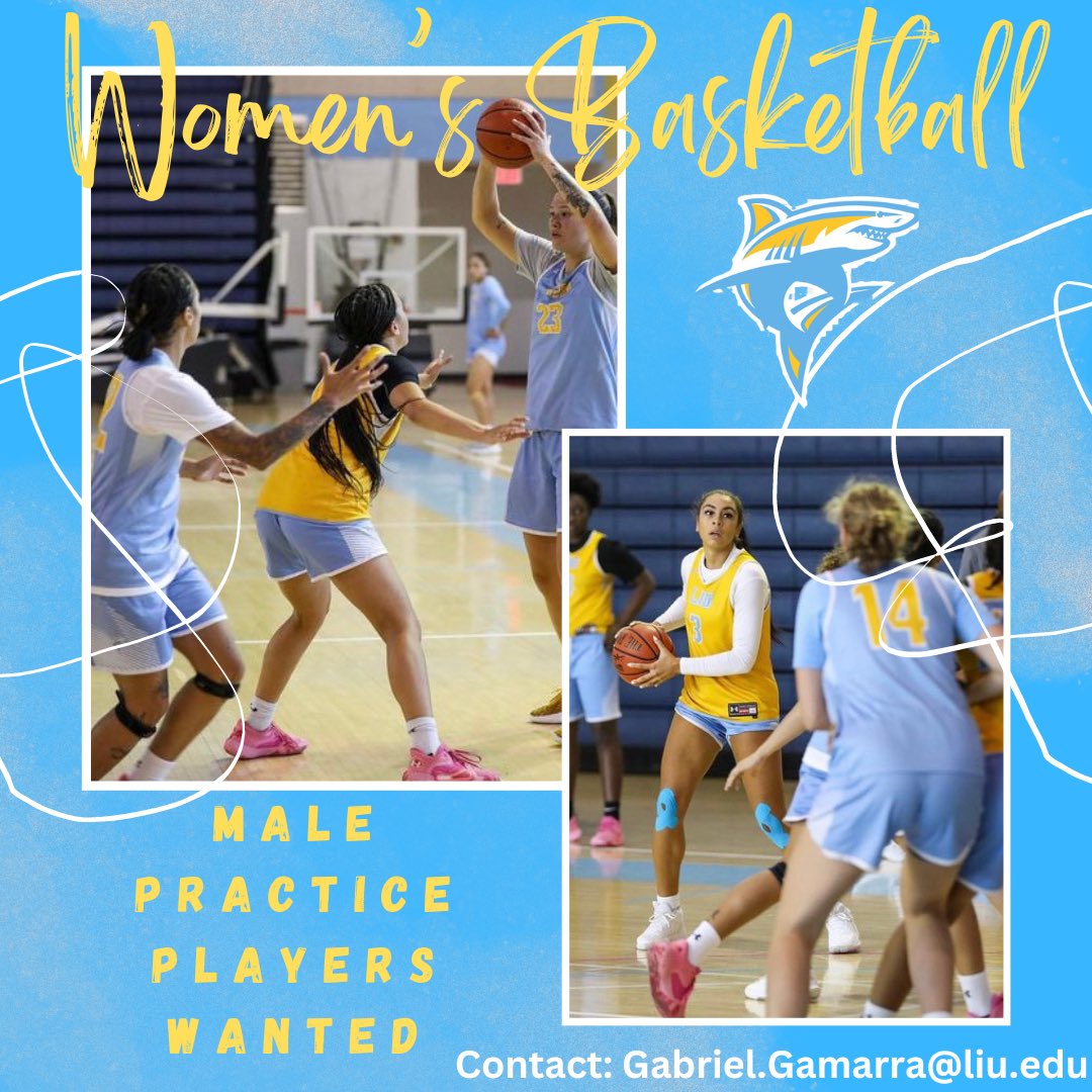 xoCoachToccara (@xocoachtee) on Twitter photo 🚨 Calling all Sharks 🩵💛🦈
We’re looking for LIU Brooklyn students to join our male practice squad!
Email Coach Gabe for more information:
📧: Gabriel.Gamarra@liu.edu
#RiseOverRun 🚨 Calling all Sharks 🩵💛🦈
We’re looking for LIU Brooklyn students to join our male practice squad!
Email Coach Gabe for more information:
📧: Gabriel.Gamarra@liu.edu
#RiseOverRun