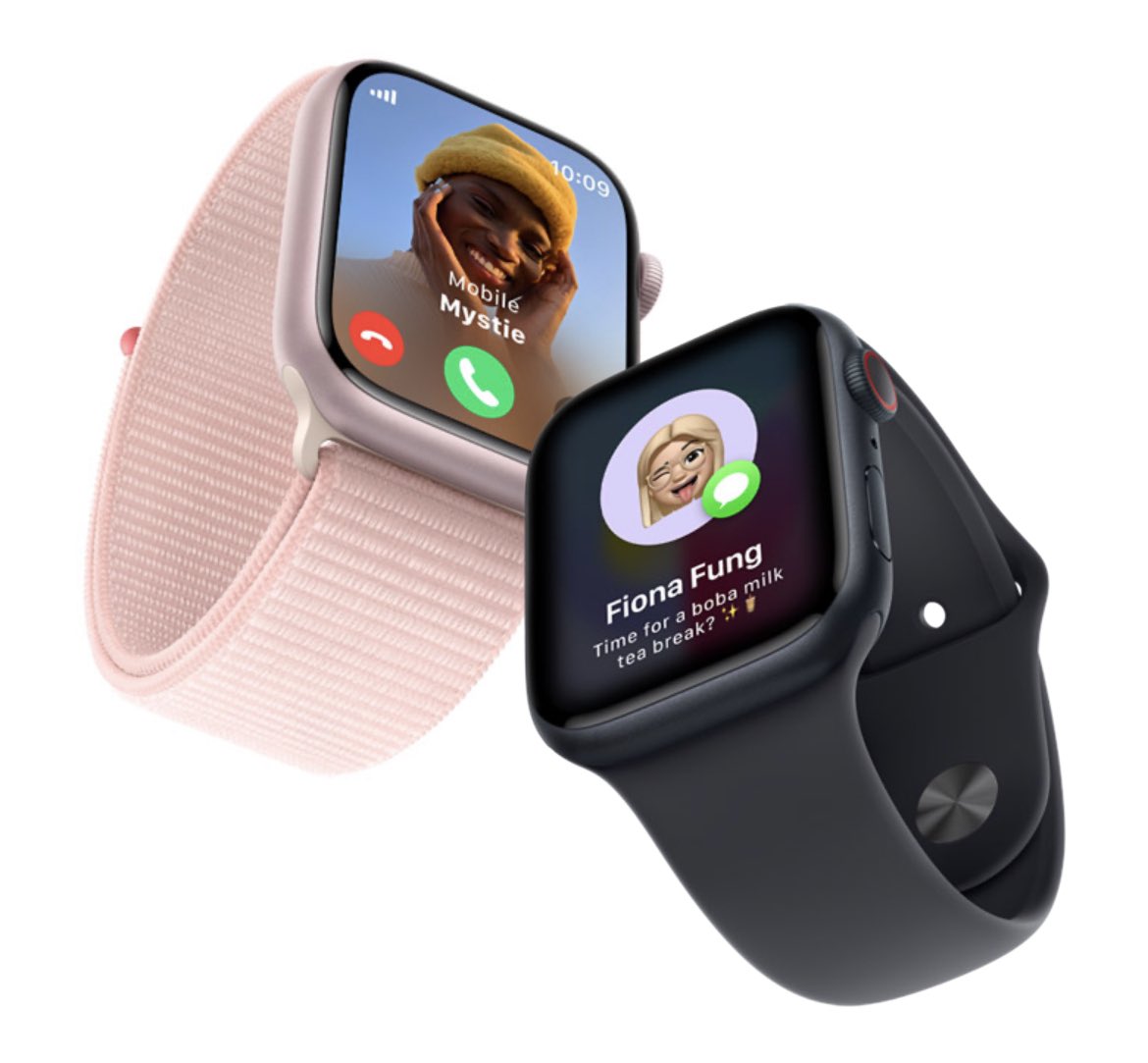 Ahamid17's tweet photo. Apple Watch Series 9 midnight not color matched to the new iPhone 15 black is triggering my ocd 😖 #AppleEvent https://t.co/q1hWIbpu4D
