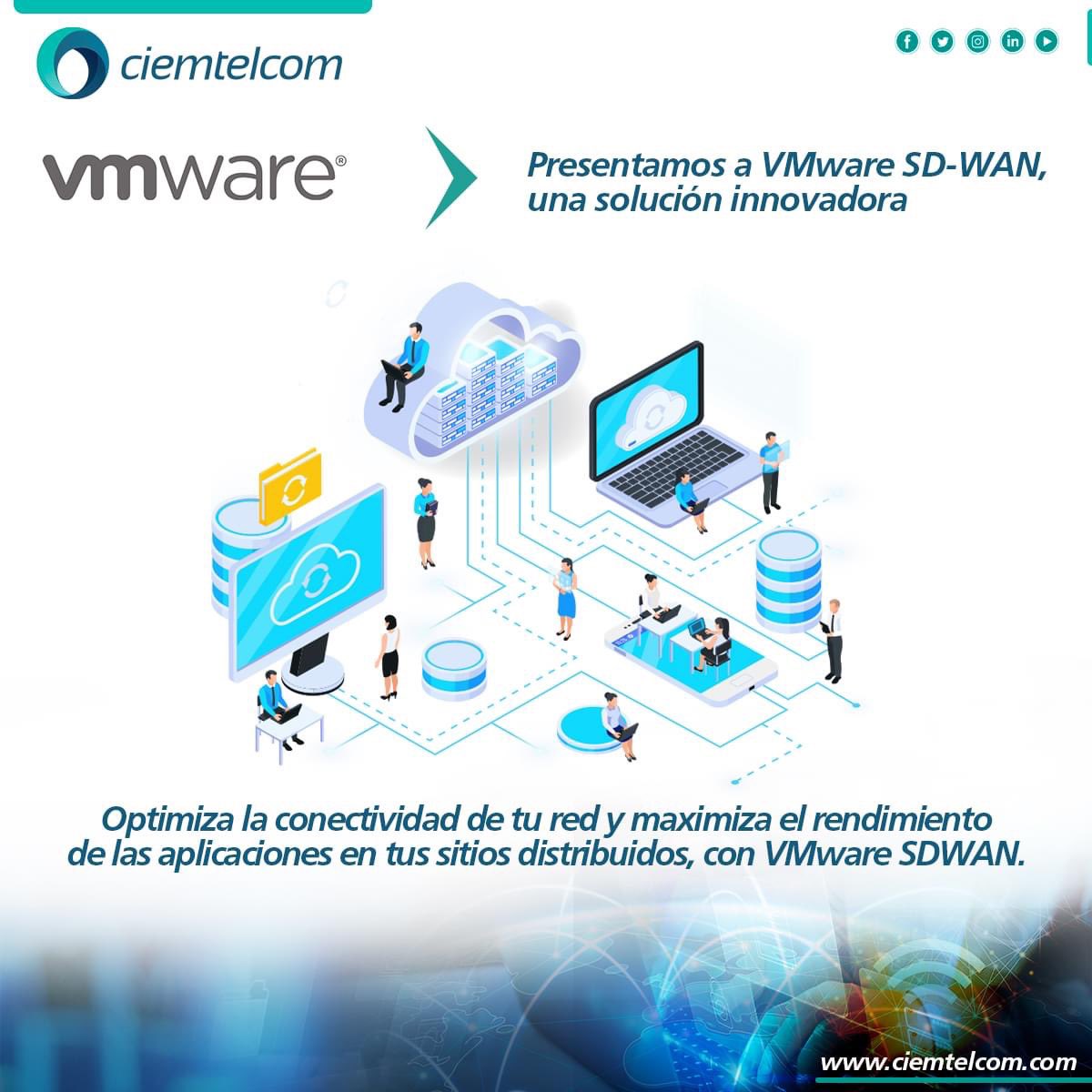ciemtelcom's tweet photo. #SolucionesCT | #Ciemtelcom te presenta VMware #SDWAN, la solución innovadora para #optimizar la #conectividad de la red y maximizar el #rendimiento de las aplicaciones en tus sitios distribuidos. https://t.co/YUZGRaFrya