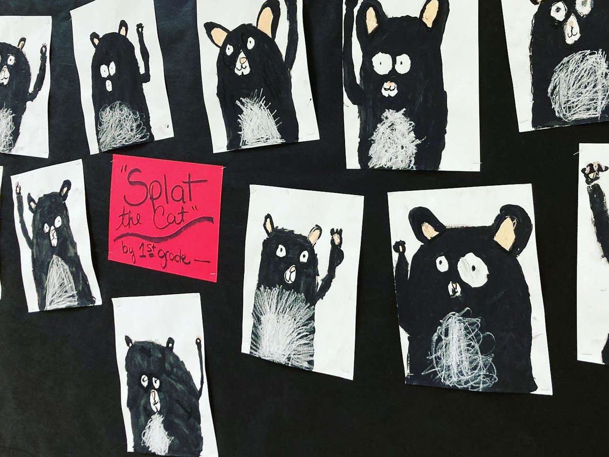 artisourjam's tweet photo. The cutest little cats…”Splat the Cat” by first grade. #art #artteacher #cat #splatthecat #artteachersofinstagram #book #elementaryart @BucknerBears @OldhamCoSchools https://t.co/abBEyAq92X