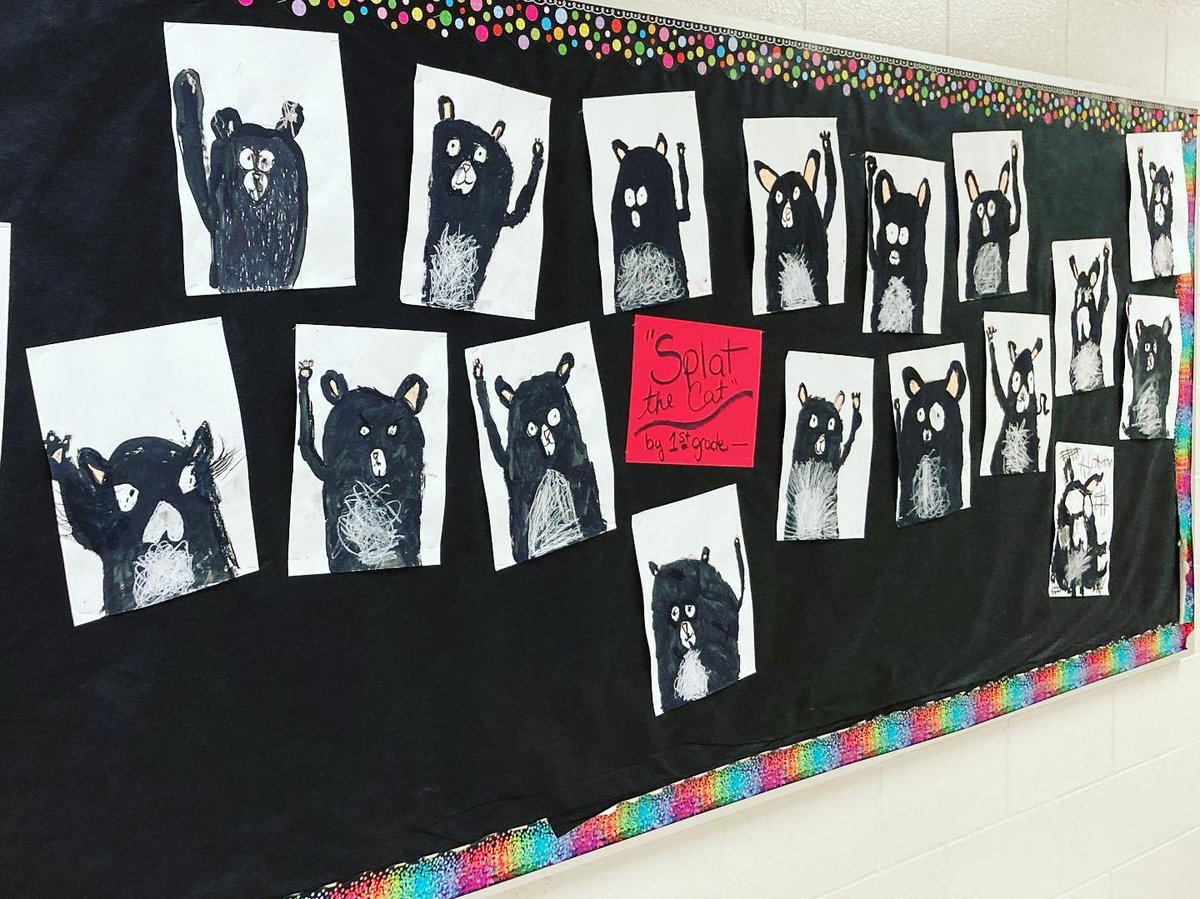 artisourjam's tweet photo. The cutest little cats…”Splat the Cat” by first grade. #art #artteacher #cat #splatthecat #artteachersofinstagram #book #elementaryart @BucknerBears @OldhamCoSchools https://t.co/abBEyAq92X