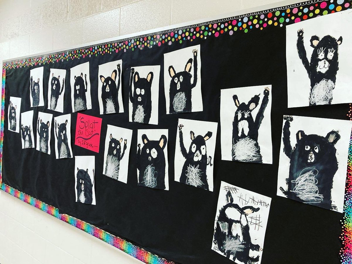 artisourjam's tweet photo. The cutest little cats…”Splat the Cat” by first grade. #art #artteacher #cat #splatthecat #artteachersofinstagram #book #elementaryart @BucknerBears @OldhamCoSchools https://t.co/abBEyAq92X