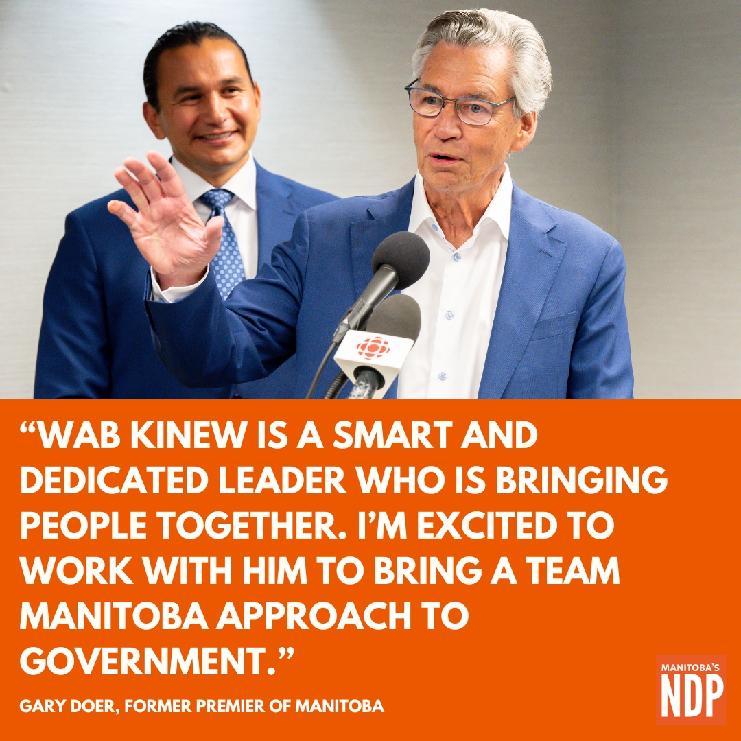 Gary Doer was a Premier who cared about Manitoba, and brought Manitobans together.

He balanced our budget and grew our economy while also strengthening our healthcare system and investing in social services.

We're so excited to have him join us in this role.

#mbpoli #manitoba