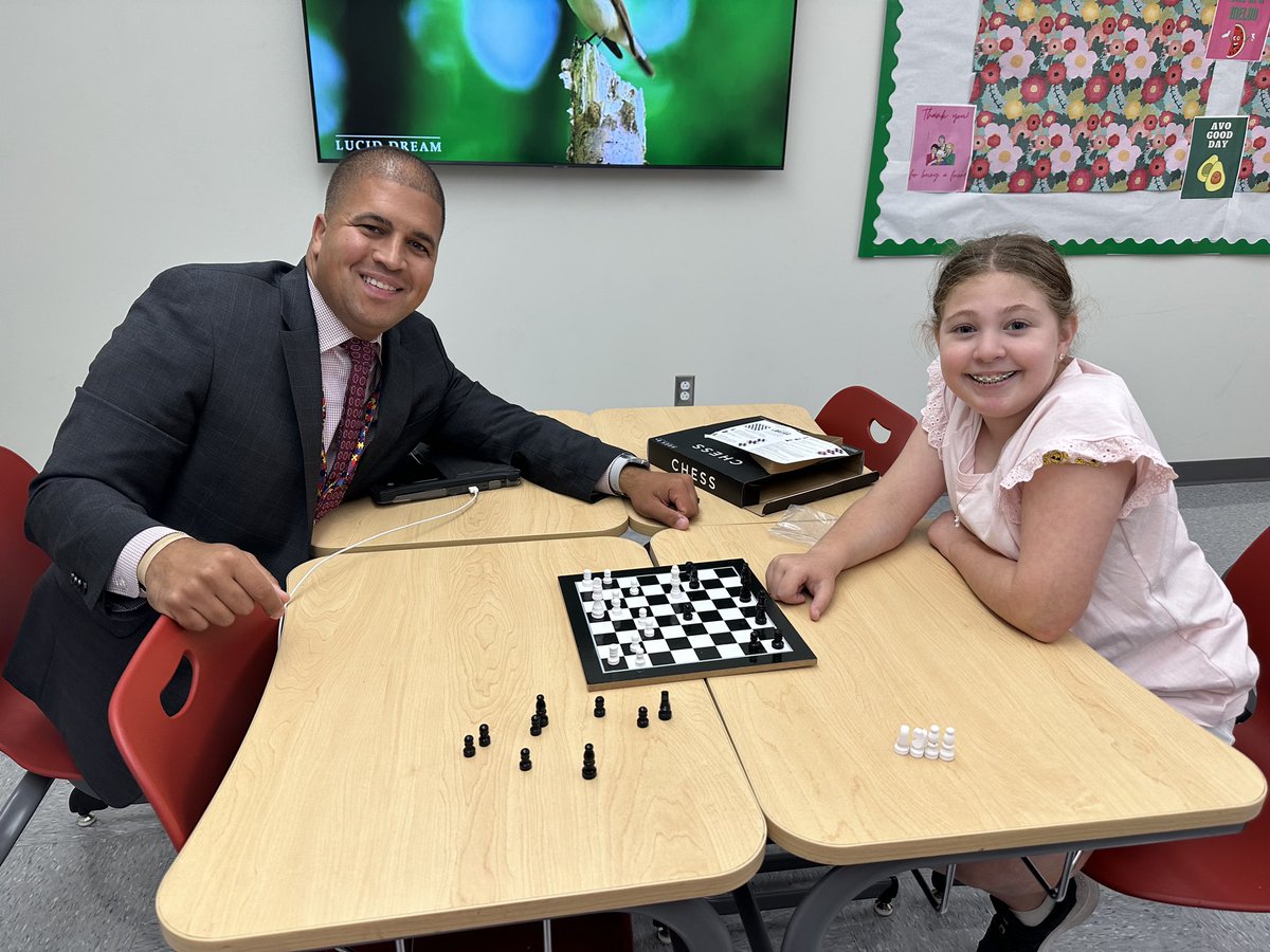 The day ended with an exciting chess match with sixth graders! Dr. Ortiz did his best, but came up just short. A little bit of fun and a challenge to end a great day.