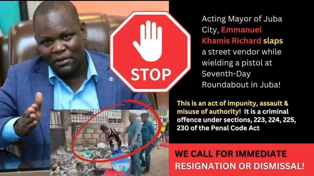 I demand the immediate resignation of the Deputy Mayor of Juba. NOTHING justifies violence against women, let alone weilding a pistol at civilians! #SayNoToVAWG #SSOT #EndSGBV