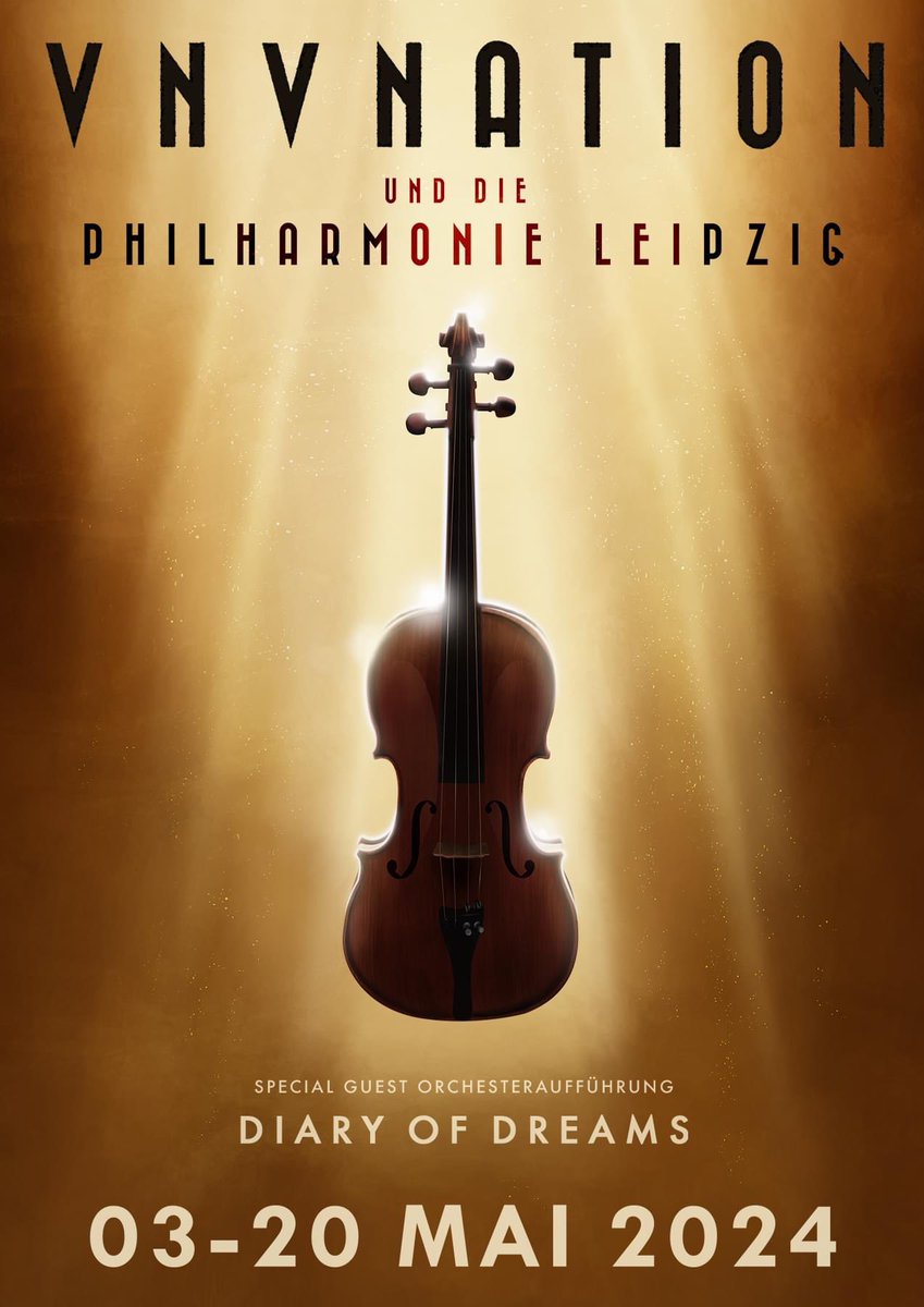 VNV_Nation's tweet photo. One of the highlights coming in 2024

3rd to 20th May 2024 : VNV Nation + Diary of Dreams + Philharmonie Leipzig. 

Concert + Ticket Info coming soon https://t.co/UasAz5bMmY