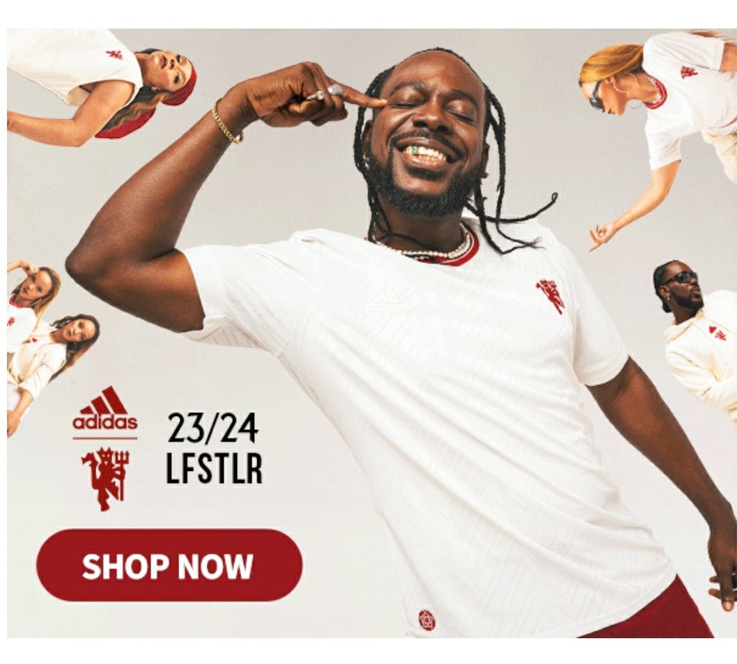 GprGhana's tweet photo. Nigerian Afrobeat Superstar Adenkule Gold features on the new LFSTLR streetwear collection released by @ManUtd and Adidas.
#LFSTLR is a perfect blend of football tradition &amp; contemporary streetwear, embodying the spirit of United both on and off the pitch.
#GhanaPressRelease https://t.co/yFG6QenSV7