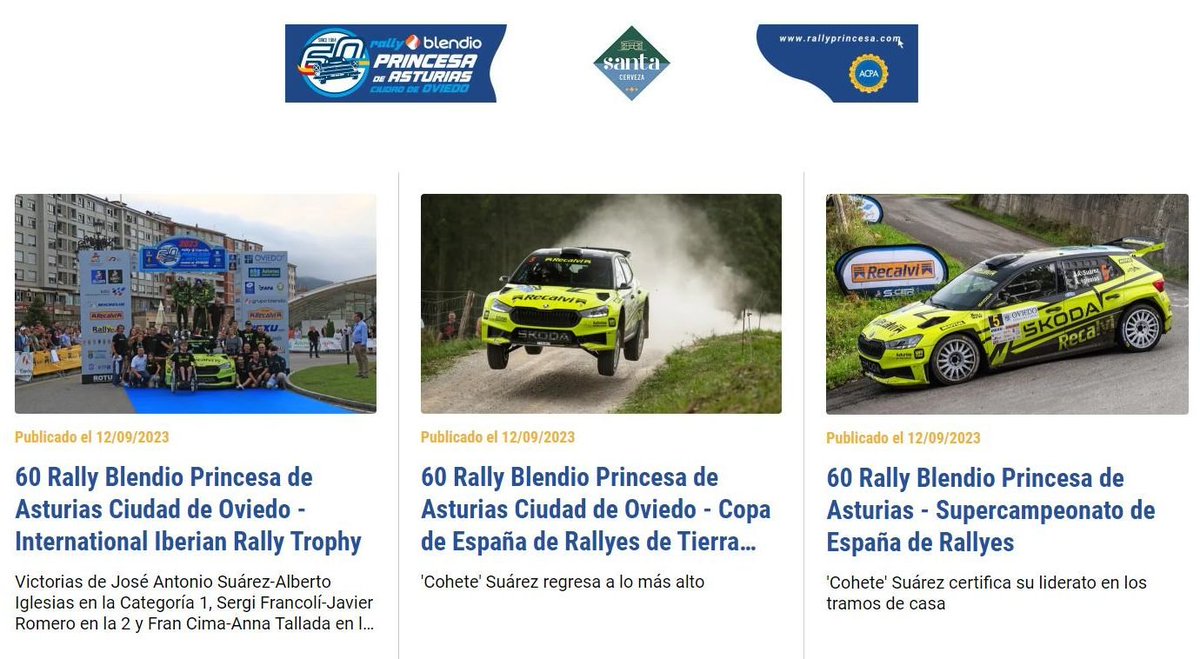 RallyPrincesa's tweet photo. A lo largo de la semana vamos a ir repasando en la sección #Noticias de la página web como fue el 60 #rallyprincesa para los once certámenes que se disputaron en la prueba. Empezamos con el #SuperCER, la #CERTrallycar y el #iirt 👉 https://t.co/A3Mtml0qoQ https://t.co/gvsN7VqlGO