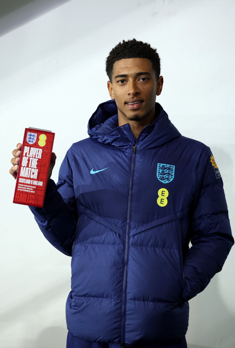 England's tweet photo. 👏 @BellinghamJude 

England Player of the Match connected by @EE 🏆 https://t.co/nE5VZr83Ll