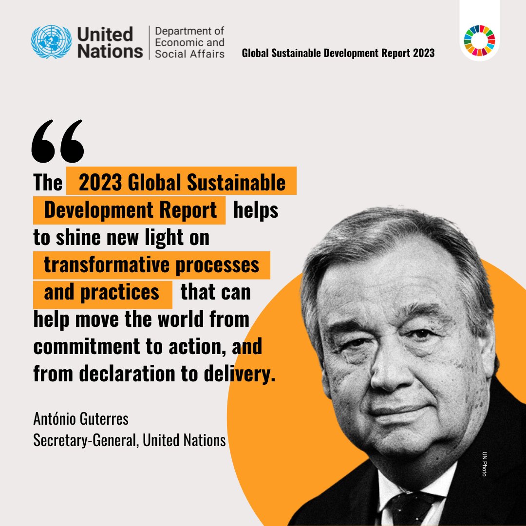 Today we launched the UN 2023 #GSDR - an independent scientific report commissioned by UN member states to evaluate progress on the #SDGs and synthesise solutions and actions to accelerate #Agenda2030, ahead of the #SDGSummit .

Thread 🧵

<a href="/SustDev/">UN DESA Sustainable Development</a> <a href="/SEIresearch/">Stockholm Environment Institute (SEI)</a> <a href="/LiU_EnvChange/">Environmental Change</a>