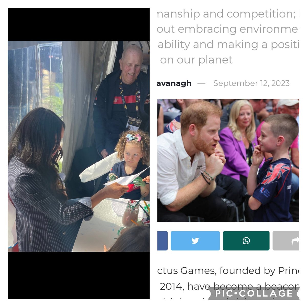 My little girl last year with #MeganMarkle at the #InvictusGames - My Son this year with #PrinceHarry at the #InvictusGames 💛🖤