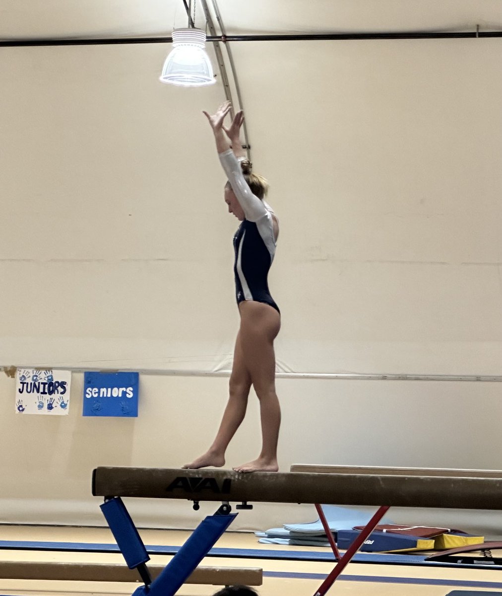 MHSS Cam Czwakiel earning the 9.0 on the balance beam.   Great job Cam!