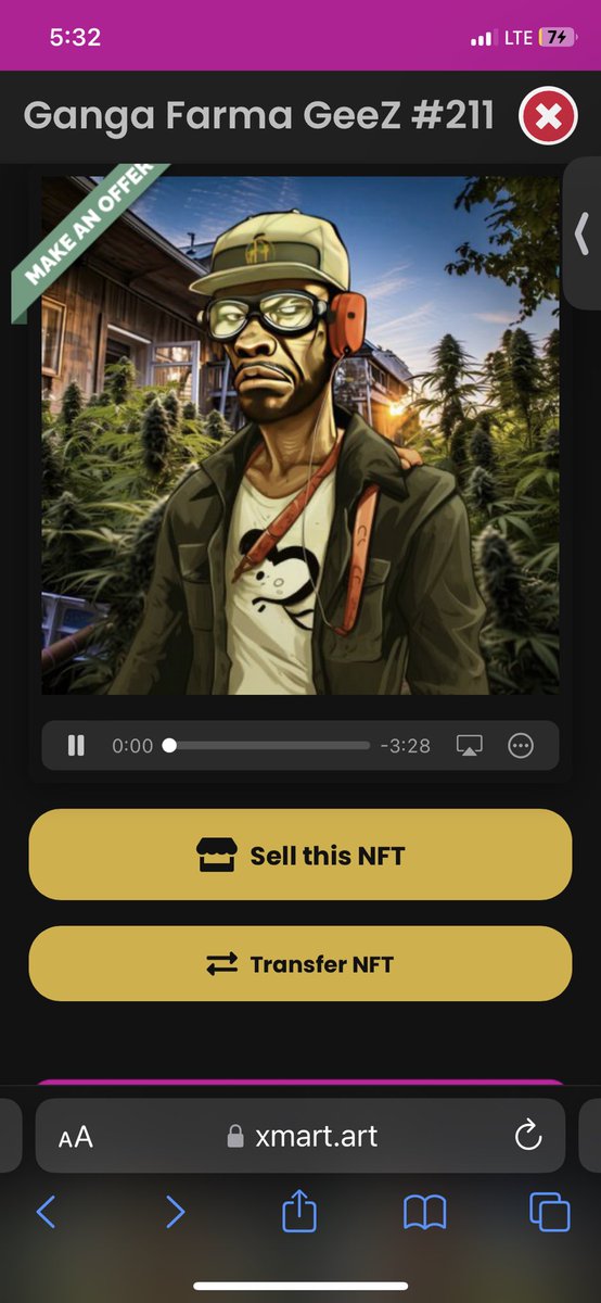 LucidVision9's tweet image. Anothe real NFT project #gfg #gangafarmergeez by @Lost_Nft_Art with the fire track by @Official_Sotov my blue tooth loves this Nft!!! And I make income from holding and not some minute chump change!! @ThinkHighCrew got that juice 🧃#thinkhighcrew