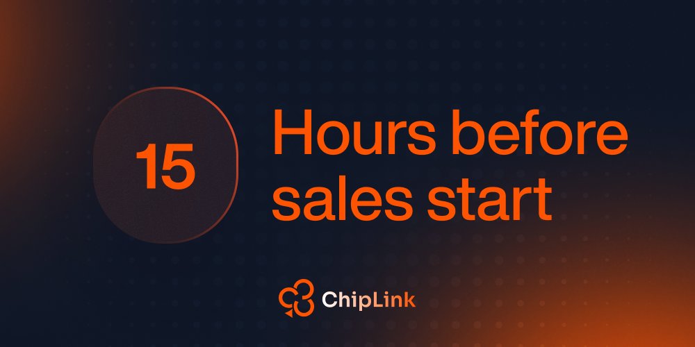 ⏳Only 15 hours left until the sales start, don't miss out

#ChipLink #Crypto #Ethereum $ETH $CL
