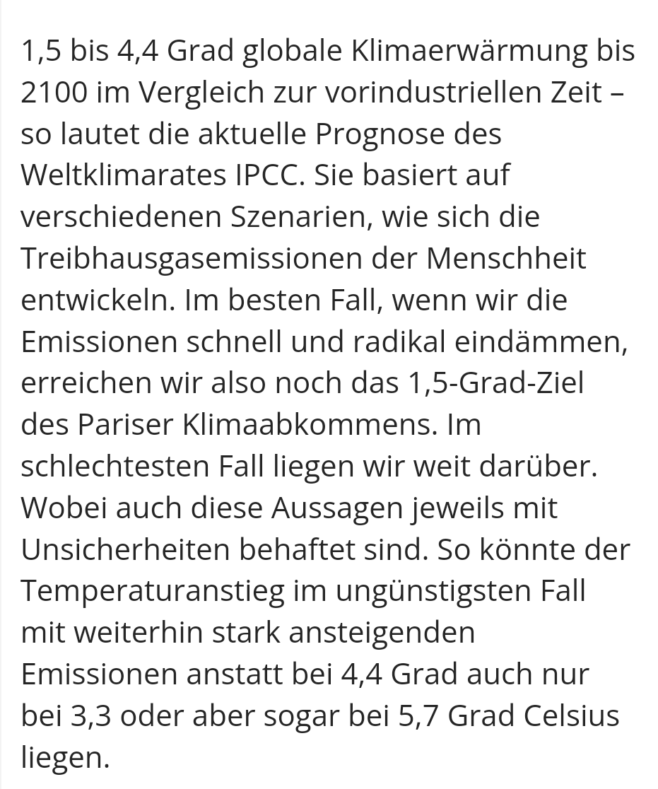 7uendel's tweet photo. Was viele nicht wissen: 5,7 Grad ist worst case. #Klimawandel https://t.co/7CTTXfwxpc