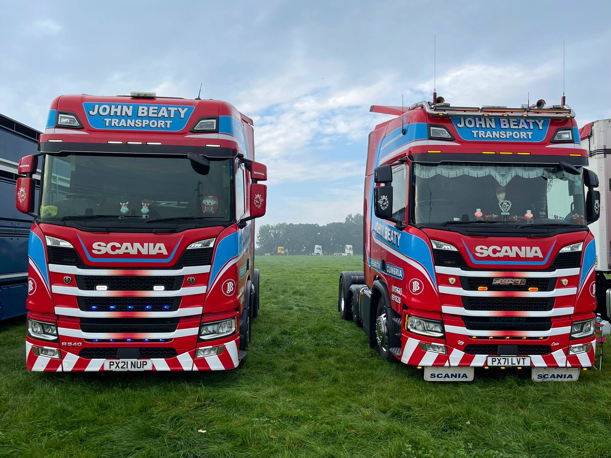 BeatyTransport's tweet photo. A few of ours went to the  Cumbria Charity Truck Fair this last weekend at Clifton Dykes. The time put in to cleaning the trucks is second to none. Well done lads - Simon, Darren, Gary &amp; Rhys  👏🏻  @Cctf2 https://t.co/hZPpVROijh