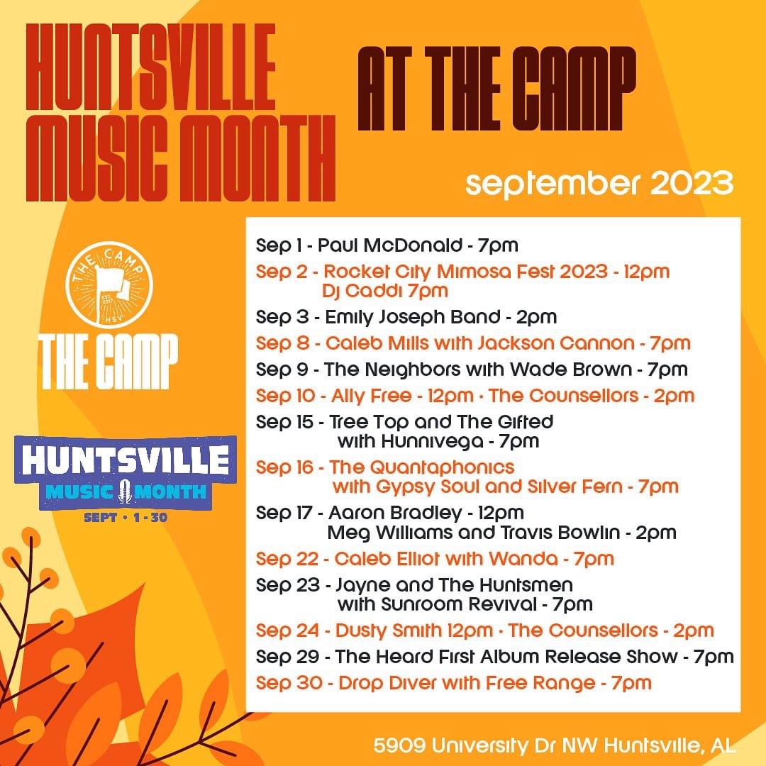 quantaphonics's tweet photo. This Saturday 9/16 it’s Ladies Night at the Camp! 7:00 pm | Free entry! #hsvwomeninmusic #hsvmusicmonth 

https://t.co/hYPP3Q4CI1 https://t.co/G1DrOw4mPF