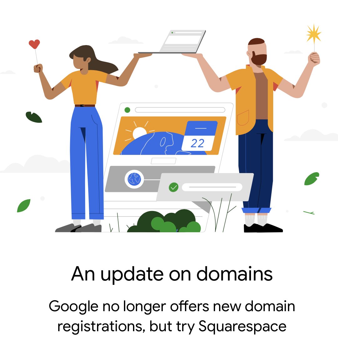 On September 7, 2023 Squarespace acquired all domain registrations and related customer accounts from Google Domains. Customers and domains will be transitioned over the next few months.

Learn more: link.oevae.com/Google-Domains

#squrespace #googledomains #domainsforsale