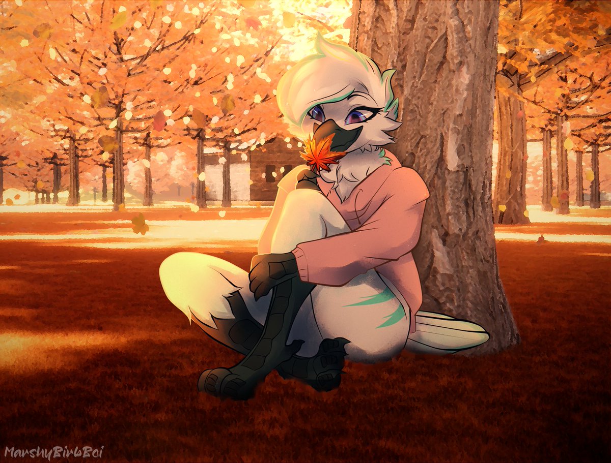 Marshy_Birb_Boi's tweet photo. It's fall season, and it's birb fall season.. 

Done for @Mintybirdd ! 💙
(#furryartwork #furry #furryart) https://t.co/bkBYLg2nqR