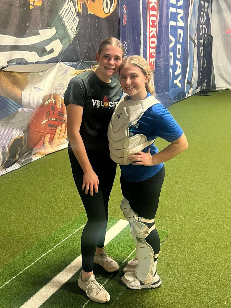 Got a good workout in with this amazing human! You surprise me everyday with your talent! #offseason #puttinginthework  @TenleyKuehn14 @Velocity_GB @Velo_Softball @preblesoftball