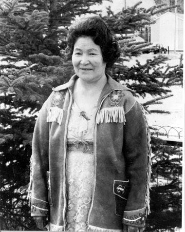 Kyhenjik's tweet photo. My Grandma Joanne Njootli (neè Blackfox) 1908-1987 “Hide Scraper) 
Vuntut Gwitchin of Old Crow, Yukon https://t.co/3SVVITYZjd