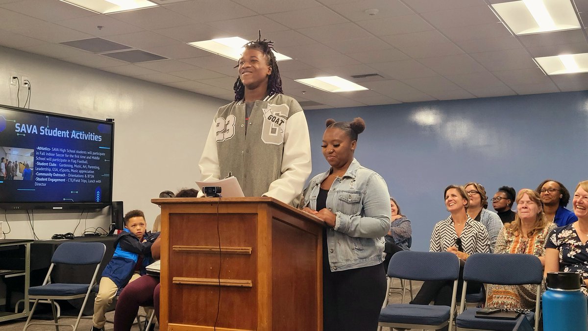 GCC_Charters's tweet image. @SAVA_Charter students Khalid Barker and Princess Jackson represented the SAVA student body at tonight&apos;s GCC board meeting!🌟

The students did a great job presenting the board with a report showcasing the academic and extracurricular accomplishments of SAVA students.
