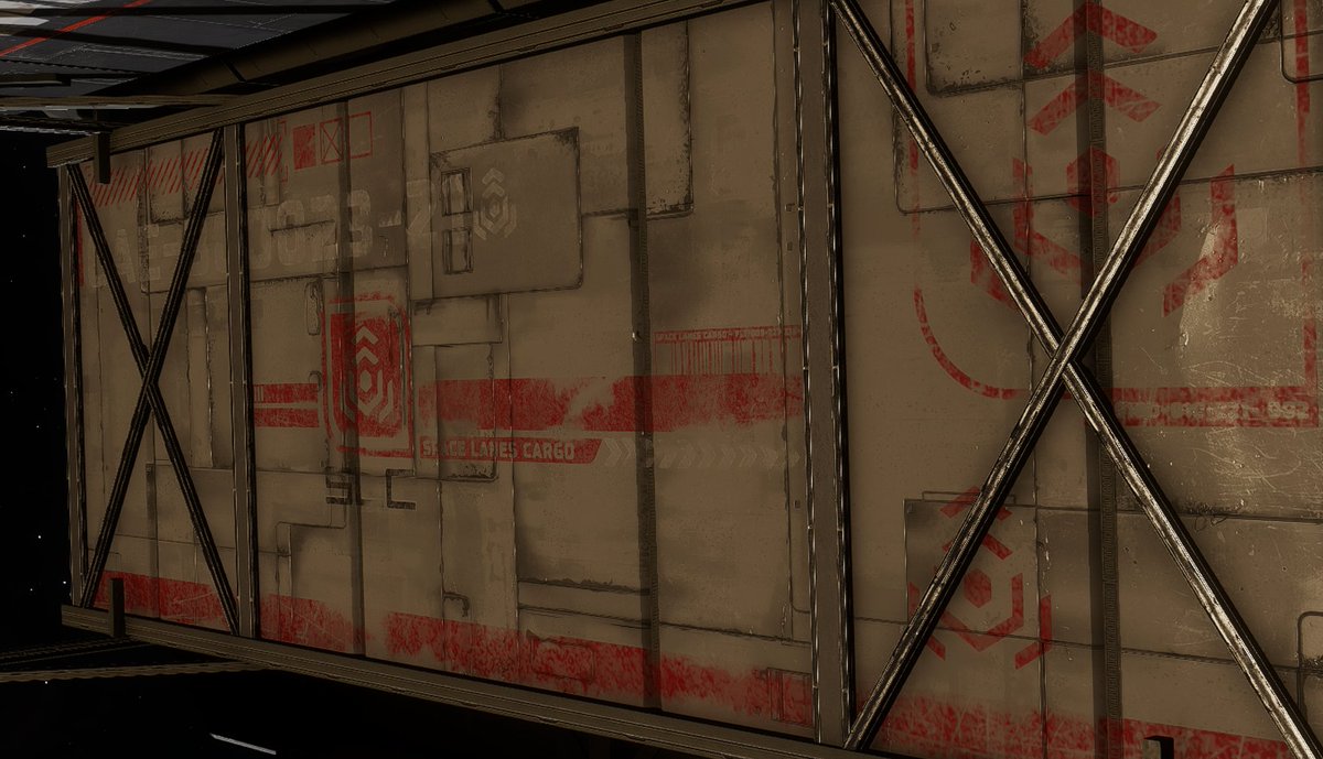 justdyland's tweet photo. Space Lanes Cargo was among several representatives at Azimuth Biotech's recent Corporate Convention.
I was reminded of them after passing by this peculiar looking cargo container. Interesting Logo...
https://t.co/q3Ft2IYNBd
#EliteDangerousOdyssey #AzimuthBiotech #EvilSchemes https://t.co/4ezS76uc9n