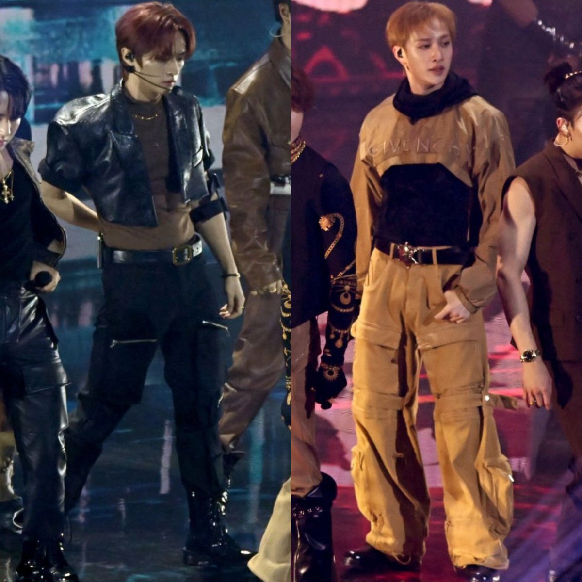 hourlychanming's tweet photo. Lee Know and Bang Chan #VMAs https://t.co/1ynKbwCua6