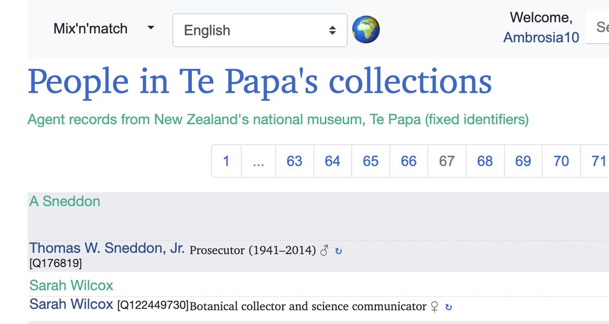SiobhanLeachman's tweet photo. 🧵I, along with other NZ & Aussie wikidata editors, are working on a new dataset in #Wikidata Mix'n'Match tool. It's People in @Te_Papa collections and as a result I've just fallen down a research rabbit hole. https://t.co/Mdghyj8Z5N #TePapaTales #GLAMdata #LOD https://t.co/eQMyNcP3rh