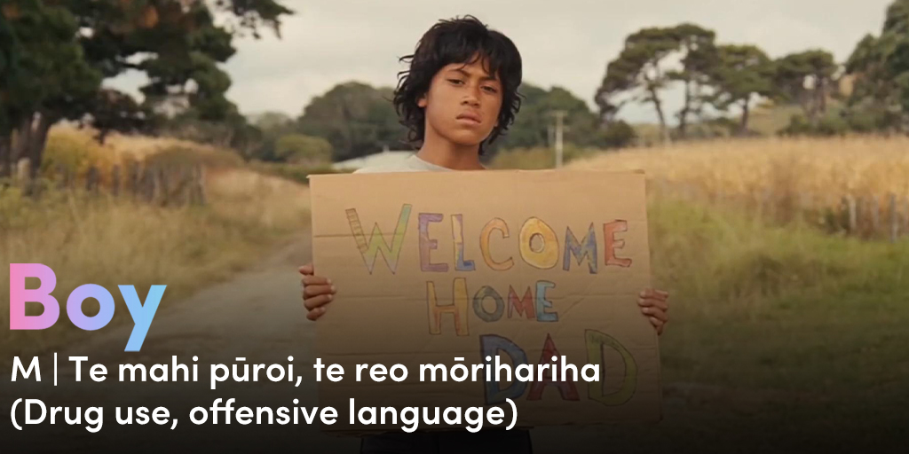 NZOFLC's tweet photo. Boy is rated M with a warning note for te mahi pūroi, te reo mōrihariha (Drug use, offensive language).

Our guide covers the age rating and content warnings so whānau can have a safe viewing experience.

Check out our breakdown guides in Māori and English below! https://t.co/QLjOWMAx9W