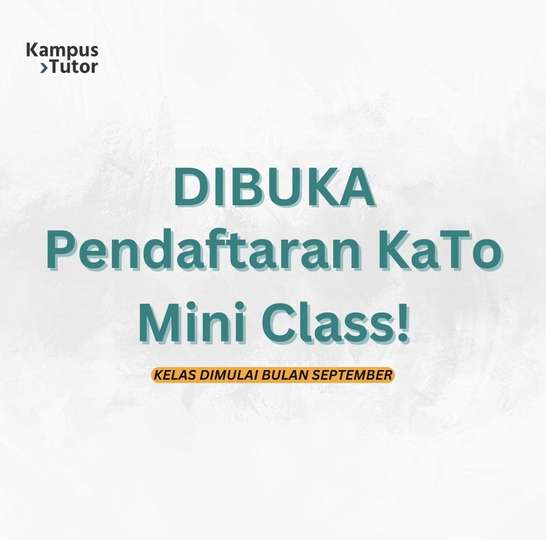 KampusTutor's tweet image. 📍KATO MINI CLASS AKHIRNYA DIBUKA (LAGI)📍

Buat kamu ✨soon-to-be✨ mahasiswa yang masih bingung ambil prodi apa atau selalu penasaran "gimana ya matkul kuliah prodi X? 🧐"

Pasti bakal cocok join KaTo Mini Class. Guarenteed! 🤞

#AmbilLangkahPertama #Studytwt #AMBISVERSE
